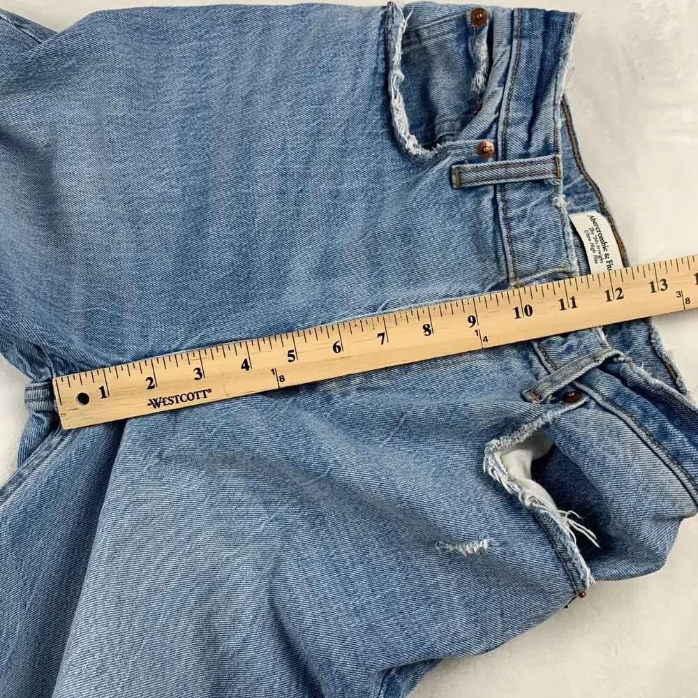 Abercrombie A+F Jeans 90s Straight Curve Love sz 25 Ultra High Rise Distressed 0